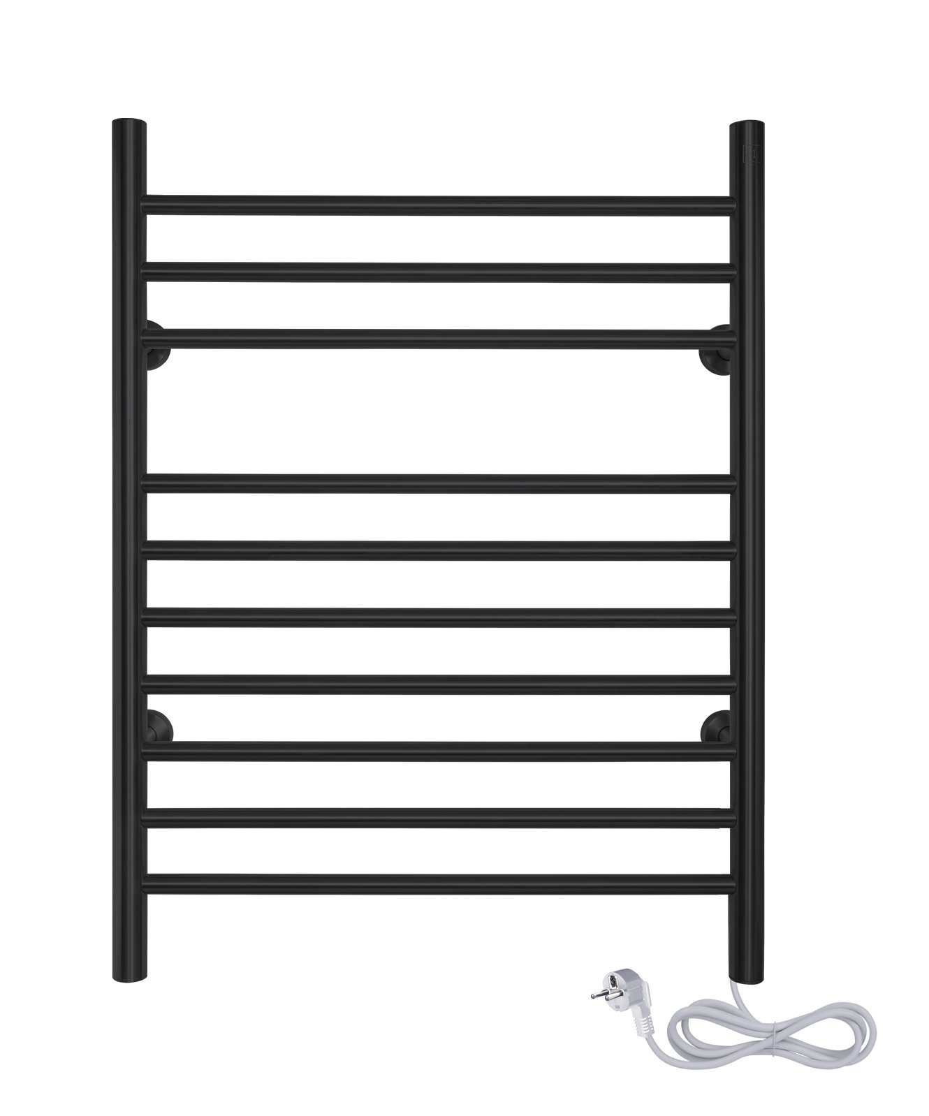 Infinity Towel Warmers, Black Finish with White Power Cord, 150W, 230V, 10 Bars