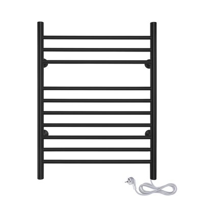 Infinity Towel Warmers, Black Finish with White Power Cord, 150W, 230V, 10 Bars