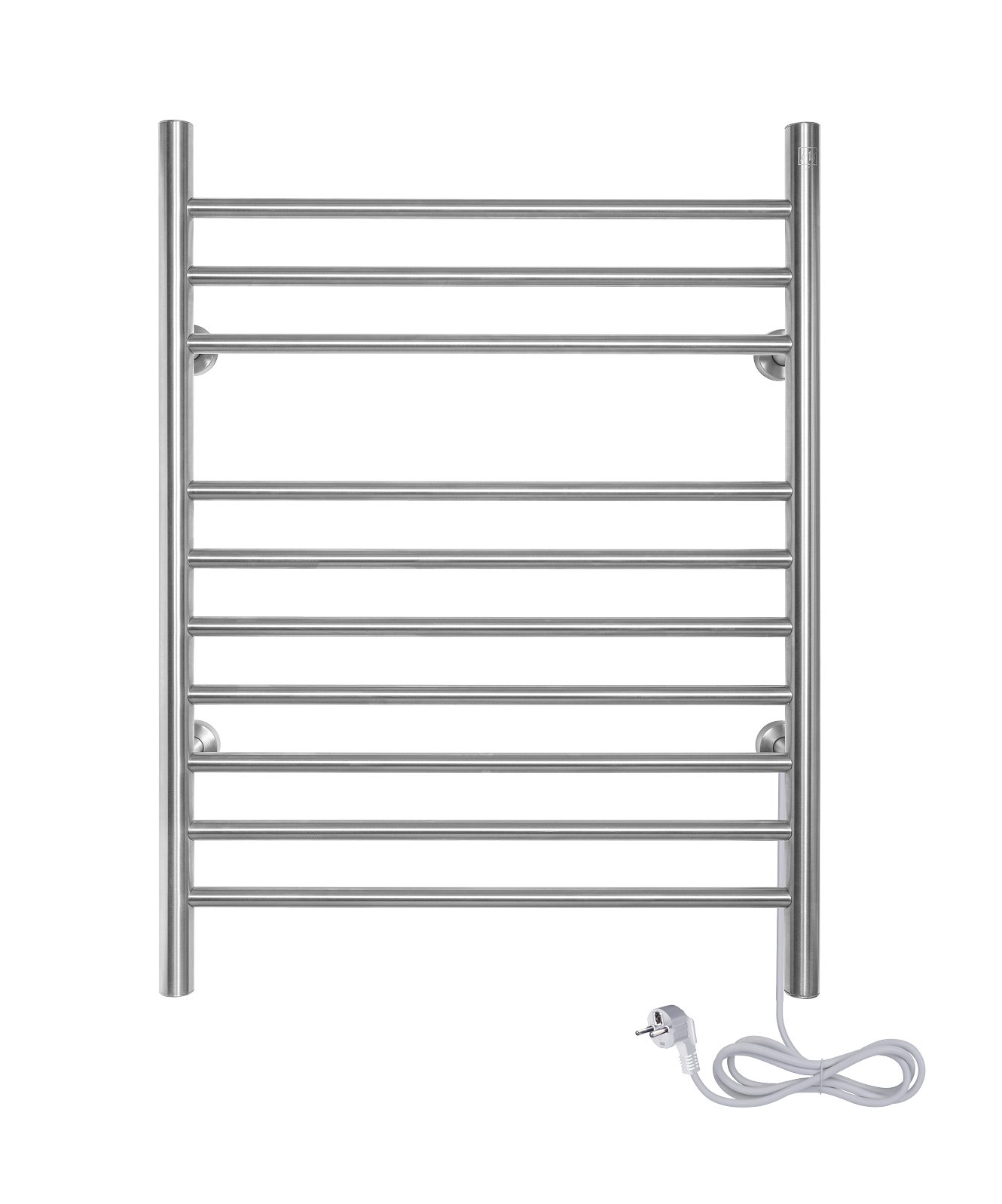 Infinity Towel Warmer, Brushed, Dual Connection, 10 Bars