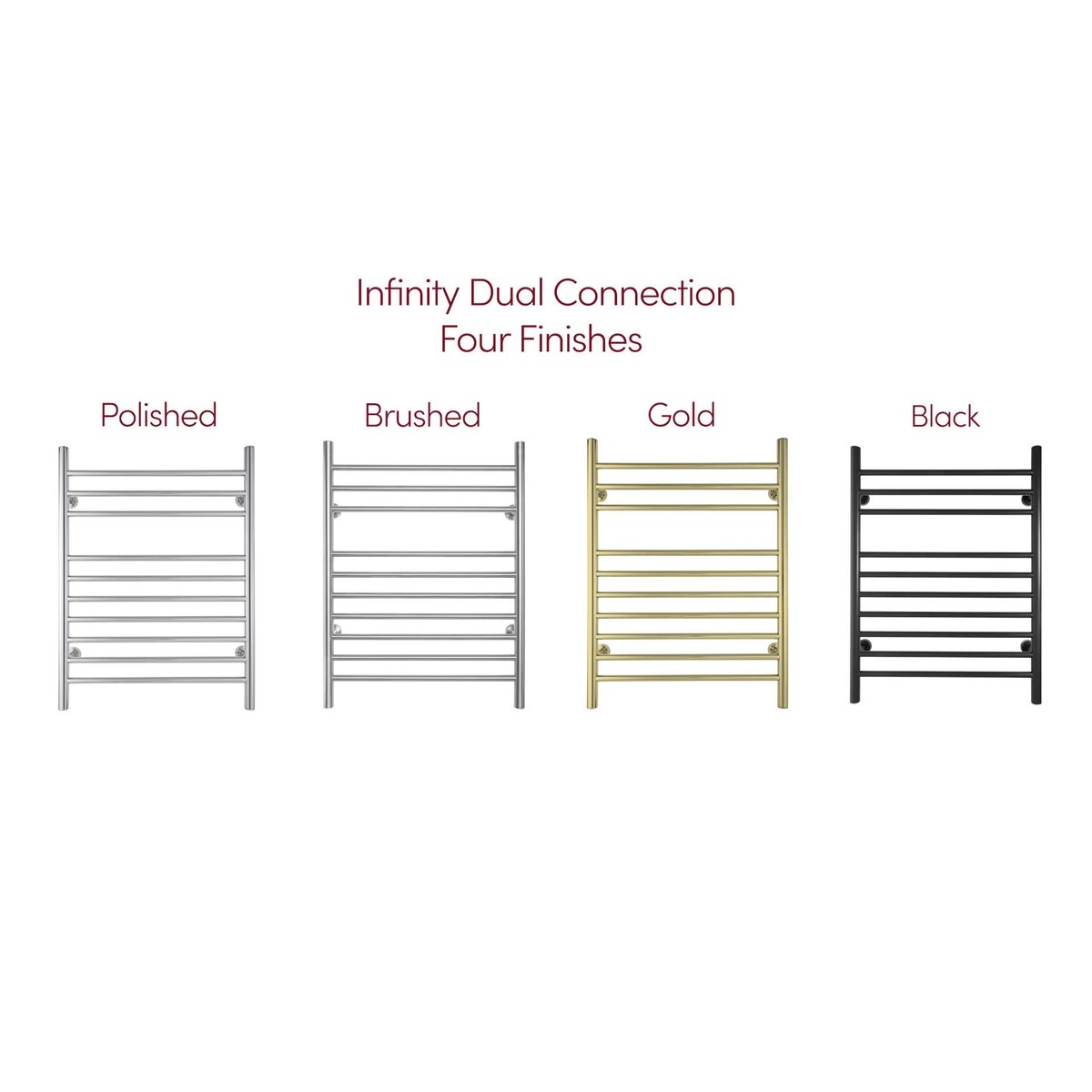 Infinity Towel Warmer: Versatile Dual Connection Bathroom Heating