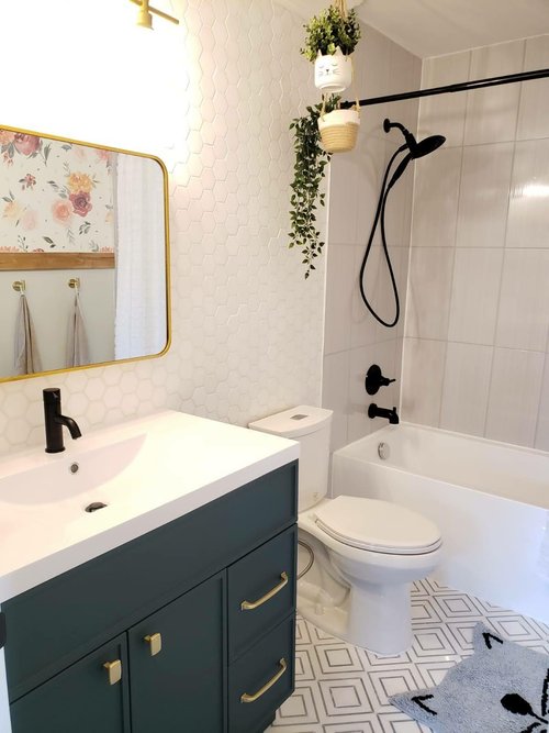 Instagram influencer bathroom project post-installation by hana sethi