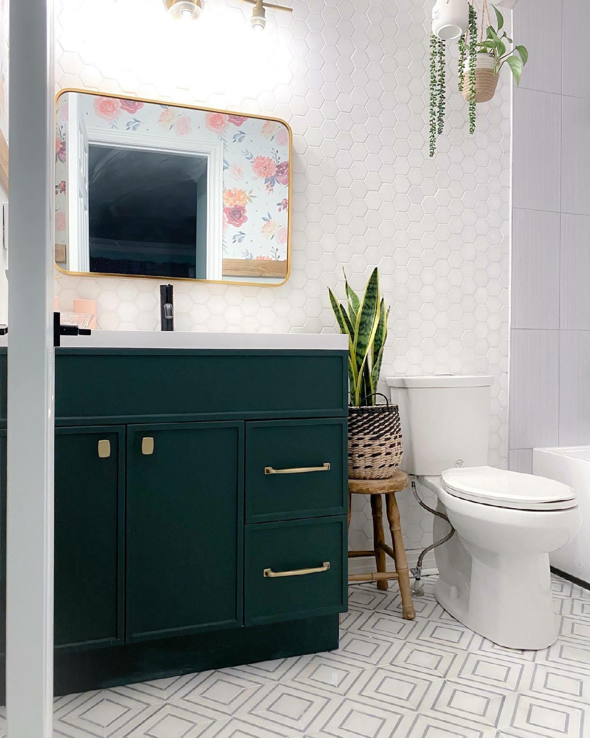 Instagram influencer bathroom project from door by hana sethi