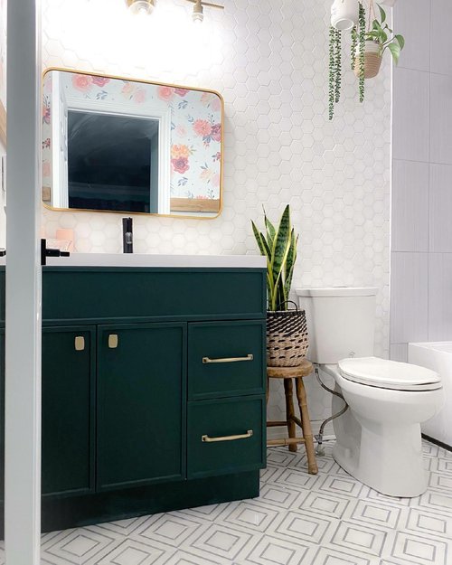 Instagram influencer bathroom project from door by hana sethi