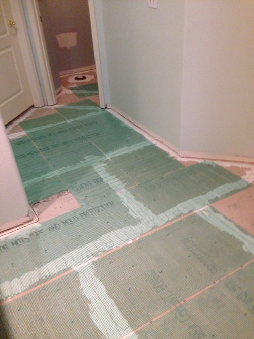 Install photo of TempZone Mat in Master Bath