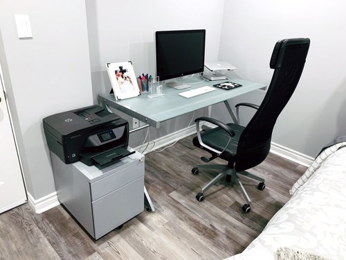 Installation of Luxury Vinyl Tile for Heated Basement Bedroom office