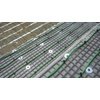 Installation of snow melt system under pavers angled shot on stairs