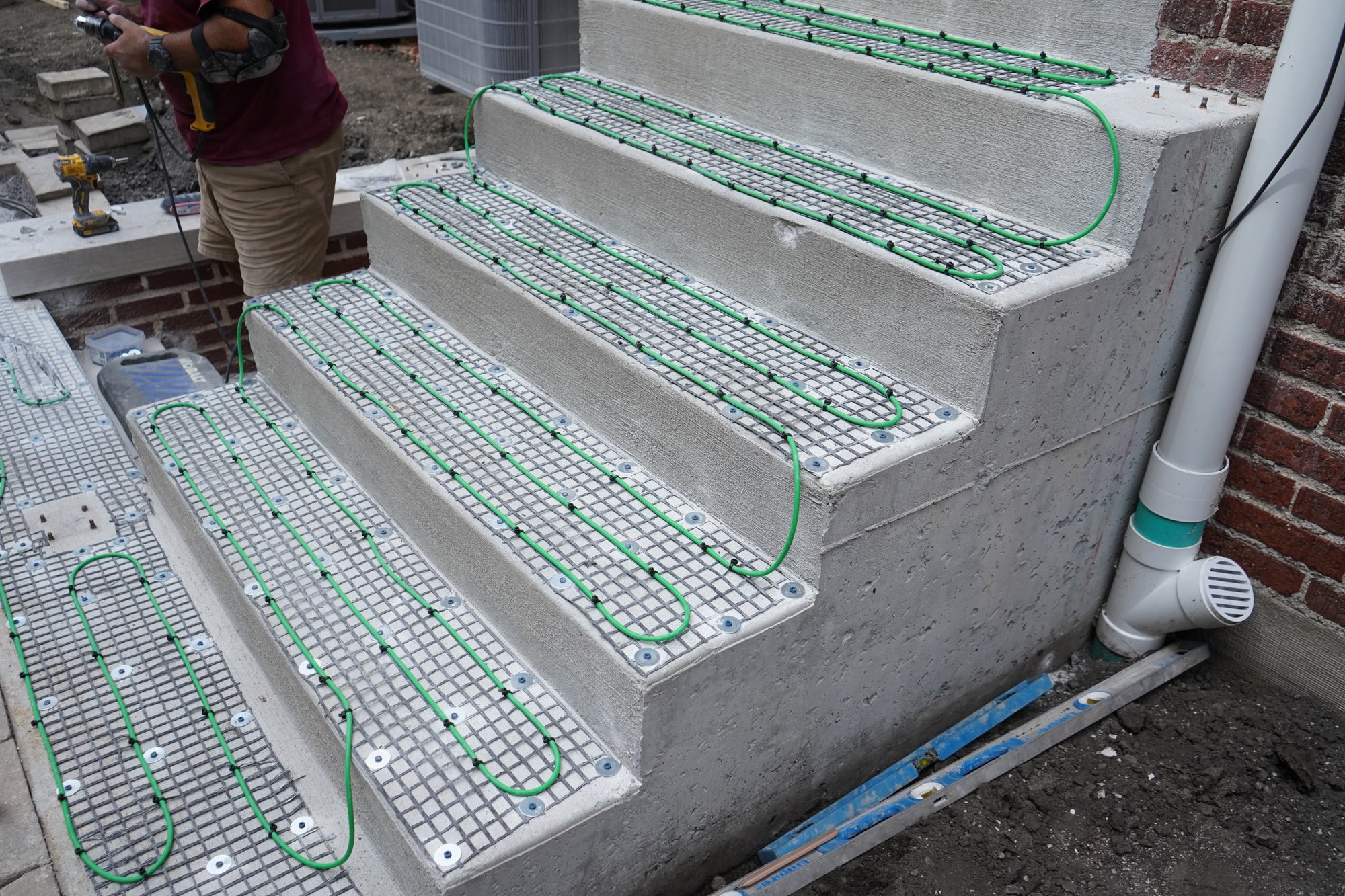 Installation of snow melt system under pavers stairs and walkway EVANSTON, IL
