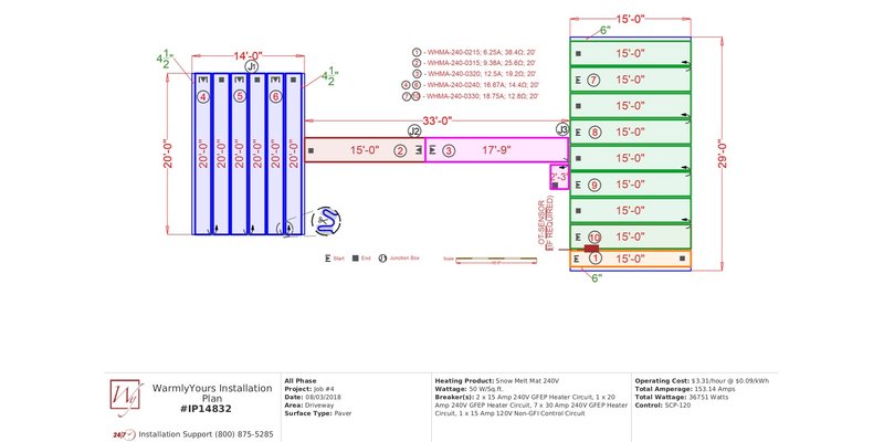 Snow melting SmartPlan installation layout example