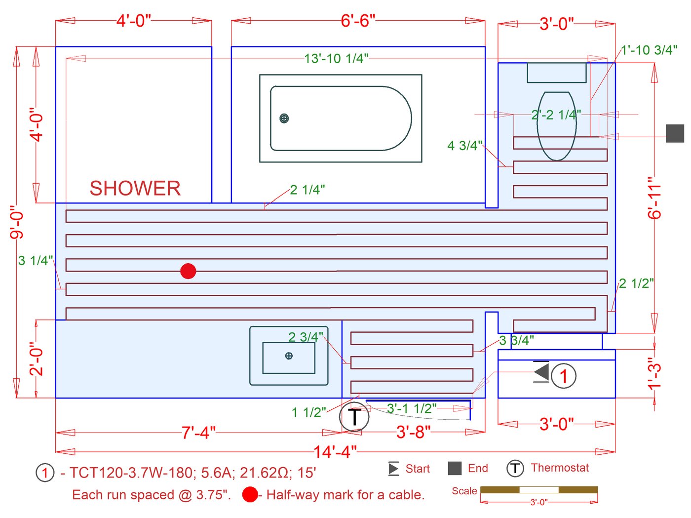 101 Floor Plans Tempzone Cables With Strip Bathroom - Plan 11. 55 sq.ft ...