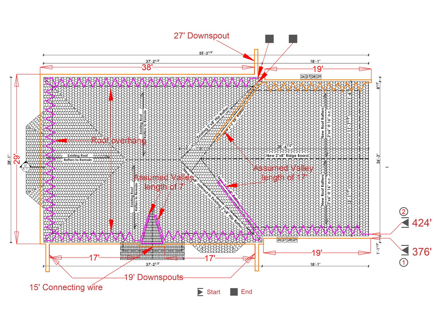 Roof And Gutter Floor Plan Roof and Gutter Medium #1. with Roof ...