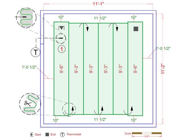 Bedroom Small 2 - 84 sq.ft. with TempZone Floor Heating Floor Plan ...