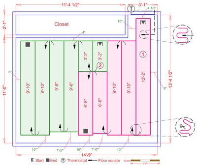 Electric Floor Heating Hawthorn Woods Bedroom (135 Sq. Ft.)