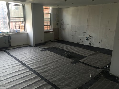 Installing custom tempzone mat for floor heating