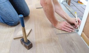Installing luxury vinyl plank or tile floor for entryway
