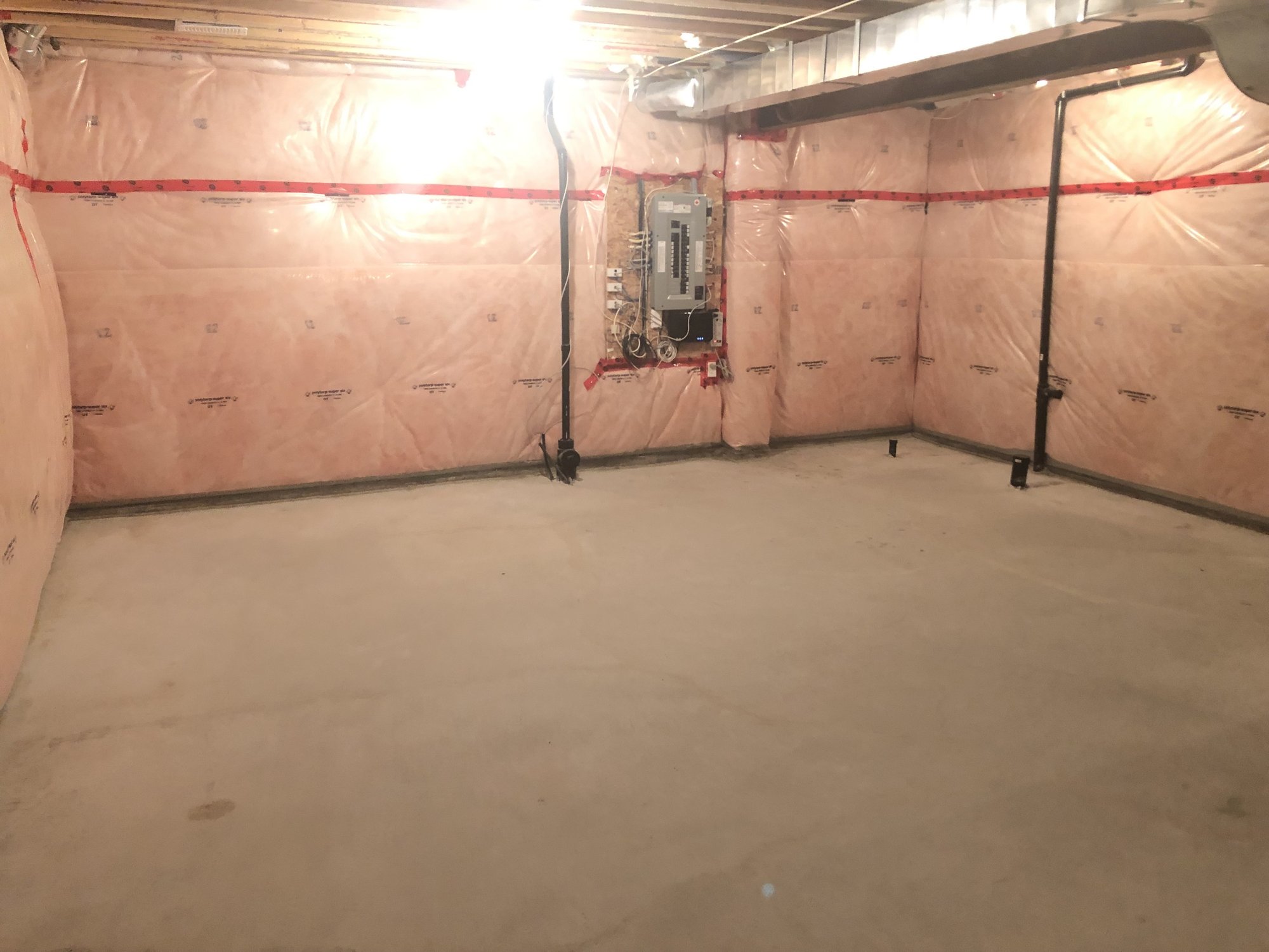 Installing Luxury Vinyl Tile for Heated Basement Playroom before remodel WHITCHURCH-STOUFFVILLE, ON