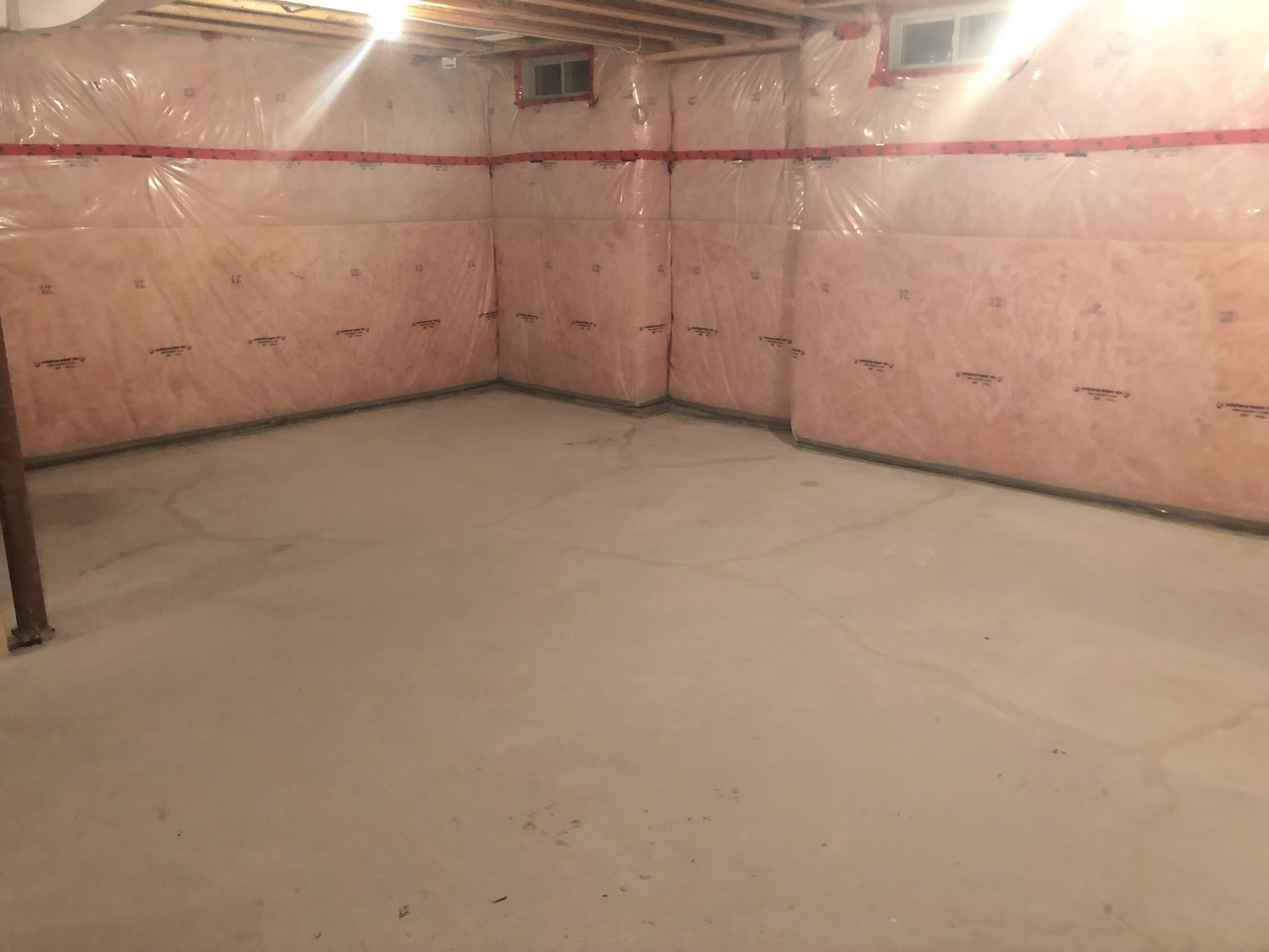 Installing Luxury Vinyl Tile for Heated Basement Playroom before remodel WHITCHURCH-STOUFFVILLE, ON