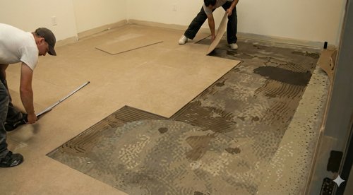 Installing radiant heat at Fashion Carpet