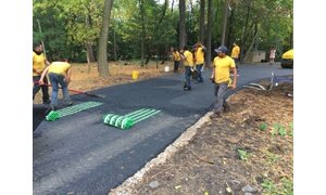 Installing snow melt mats on asphalt driveway