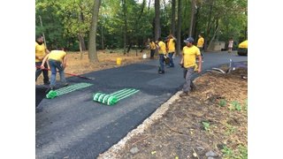 Installing snow melt mats on asphalt driveway