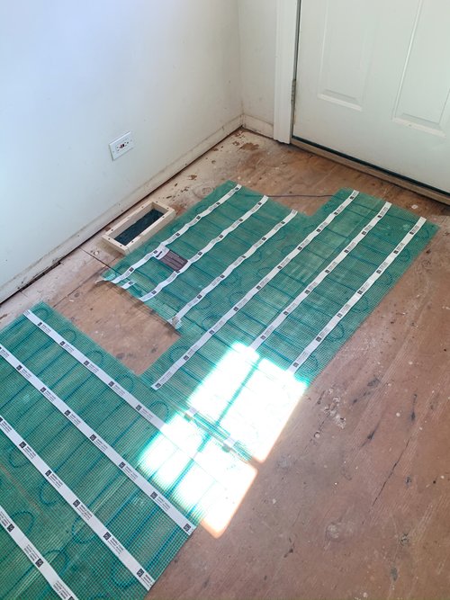 Installing TempZone Flex Roll floor heating mats for Laundry Room OAK LAWN, IL