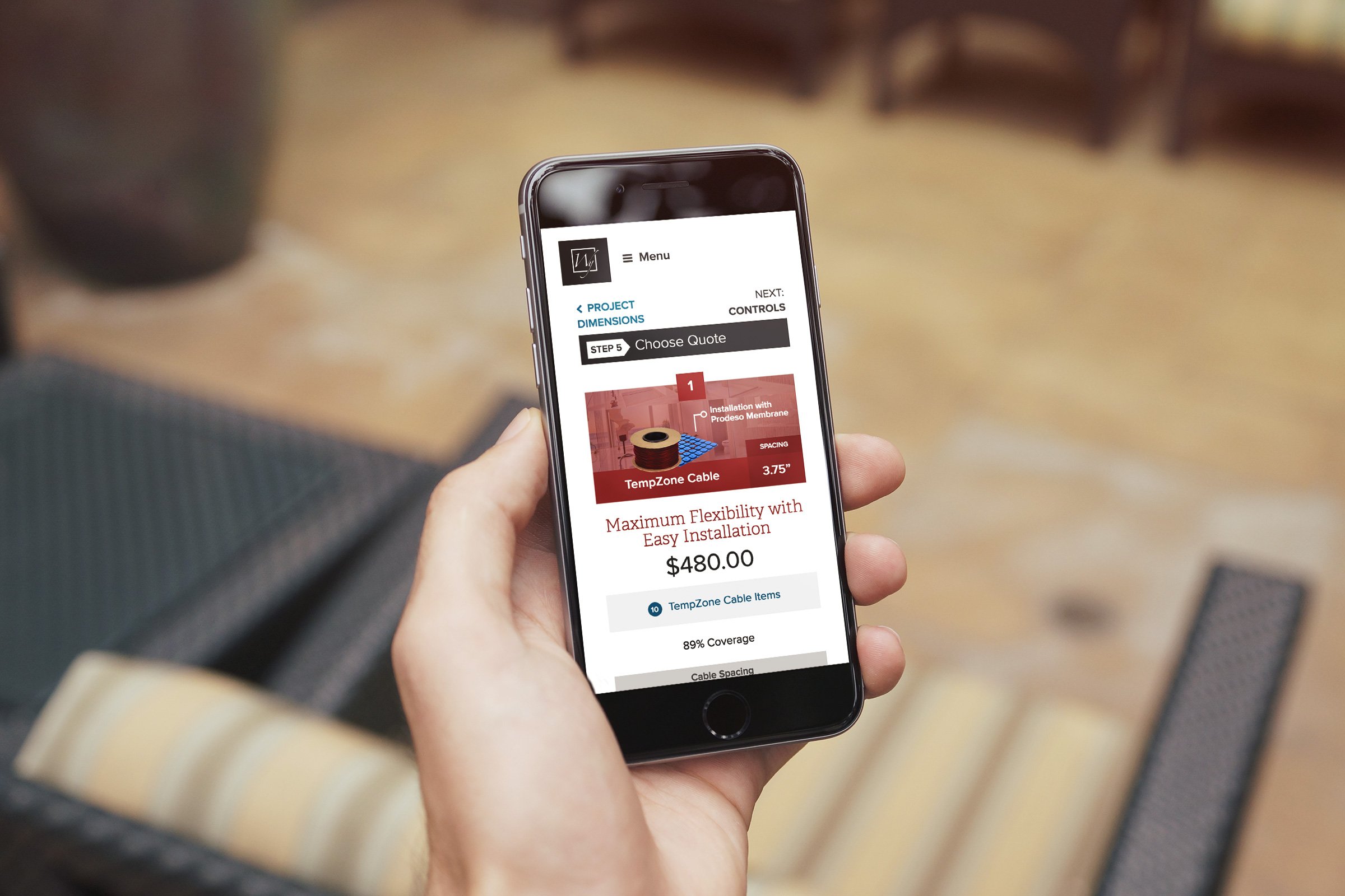 Instant Quote Tool on mobile device