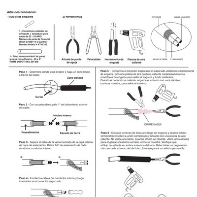 Instrucciones de reparación de la tapa de la nieve y del calor de la losa (Spanish)