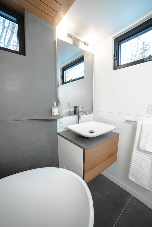 Interior of Fritz Tiny Home vanity