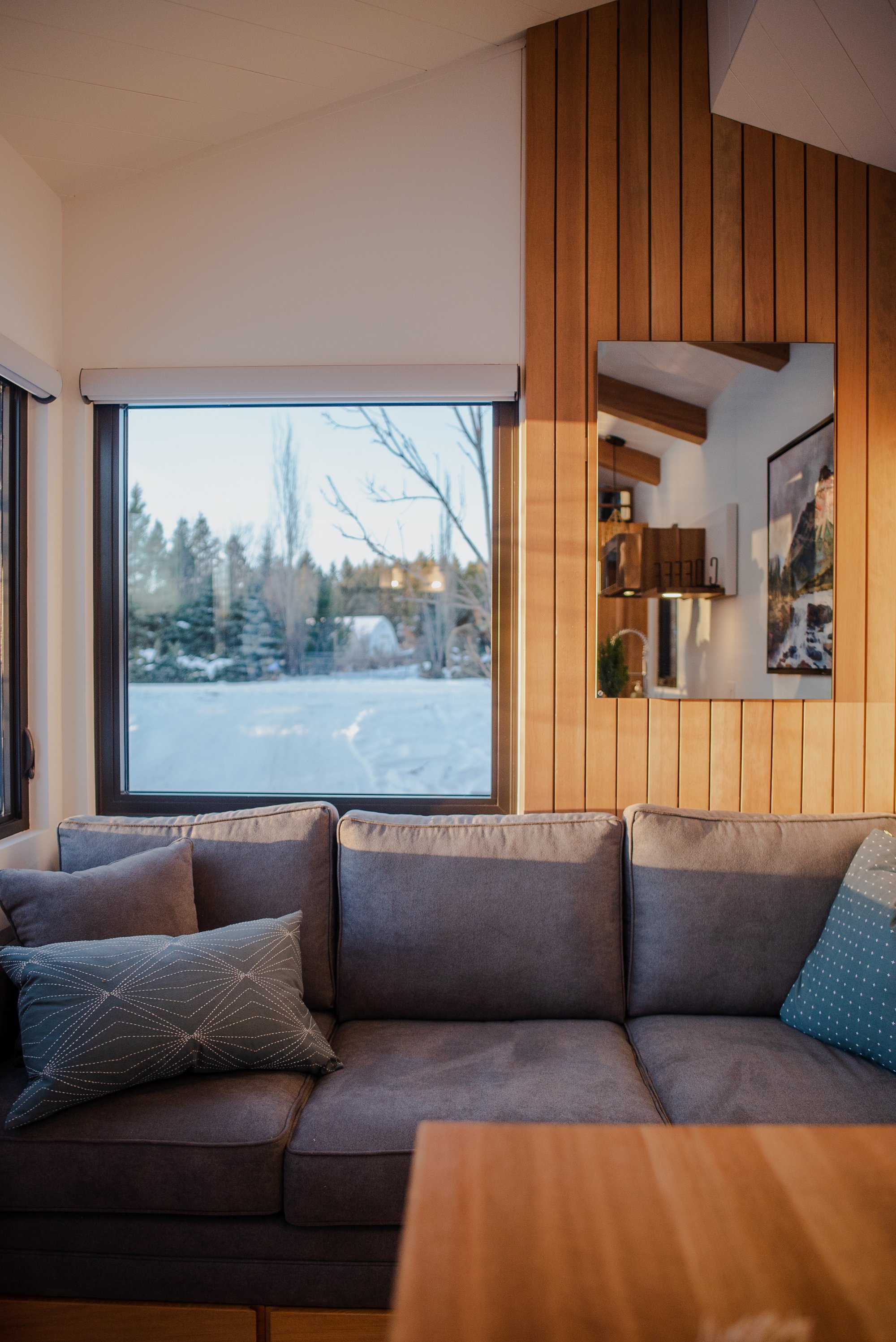 Interior of Fritz Tiny Home radiant panel room