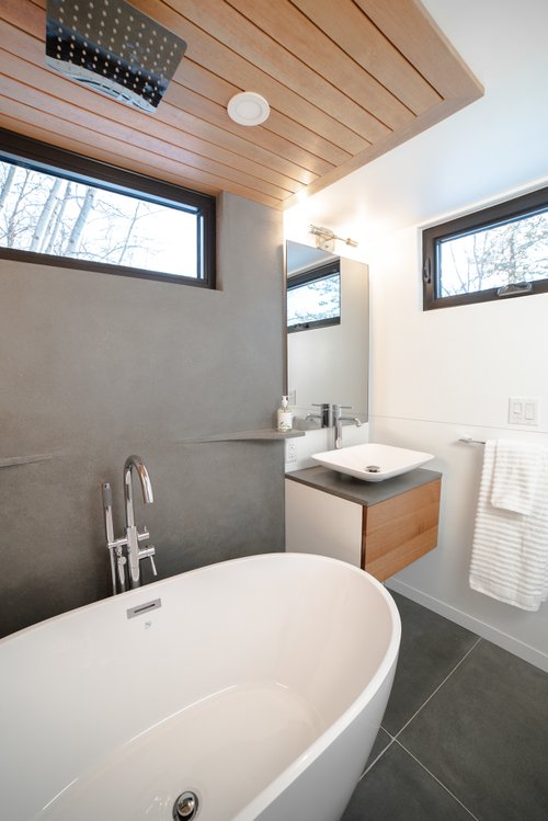 Interior of Fritz Tiny Home angled 2