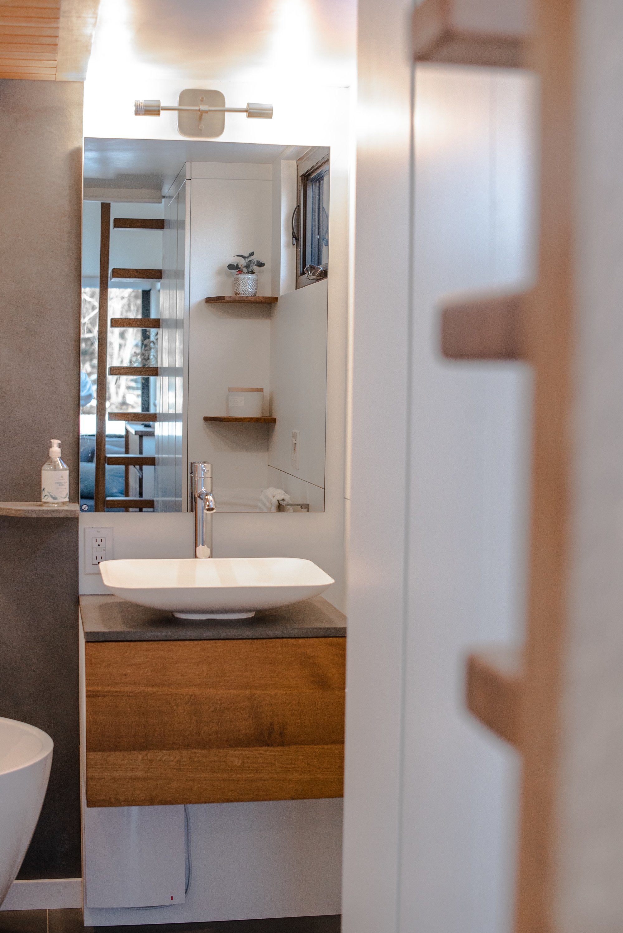 Interior of Fritz Tiny Home from stairs