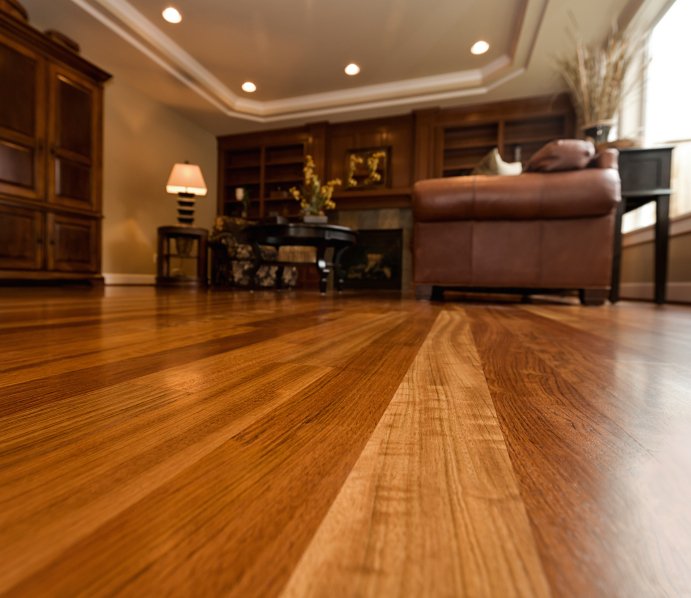 Radiant heat under hardwood living room floor warms up the room