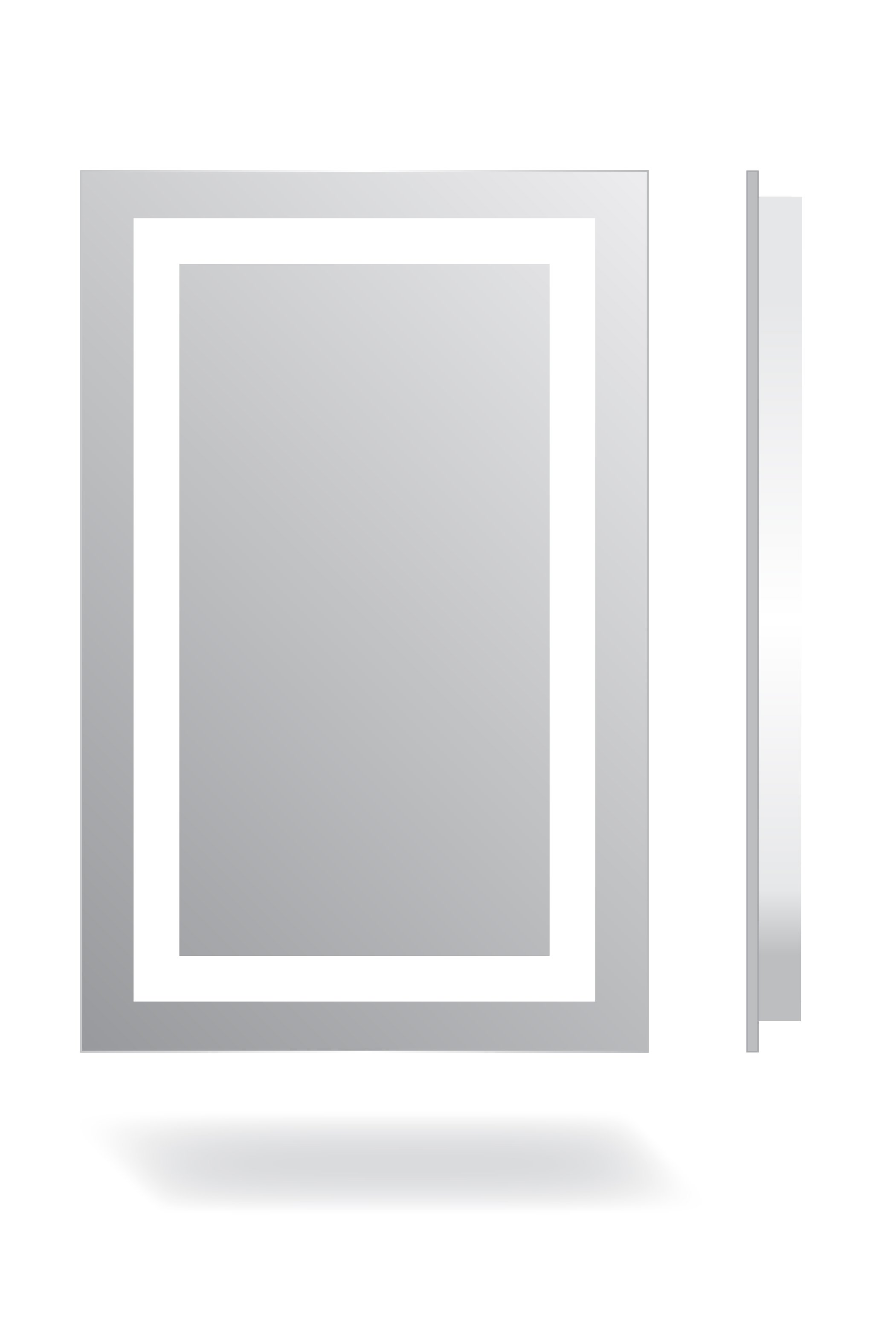 Jen LED Mirror W 24ʺ x H 36ʺ x 1.75ʺ, Warm Yellow - 3000K