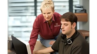 Julia Billen working with Customer Support