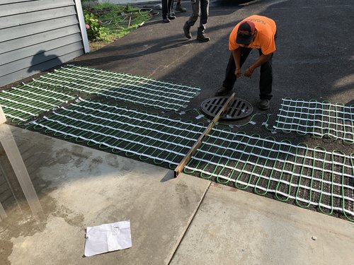 Kaplan Heated Driveway Installation with Snow Melting drainage area
