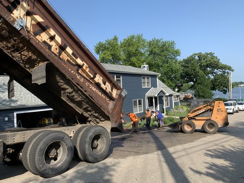 Kaplan Snow Melt for Driveway Installation dumping asphalt WAUCONDA, IL