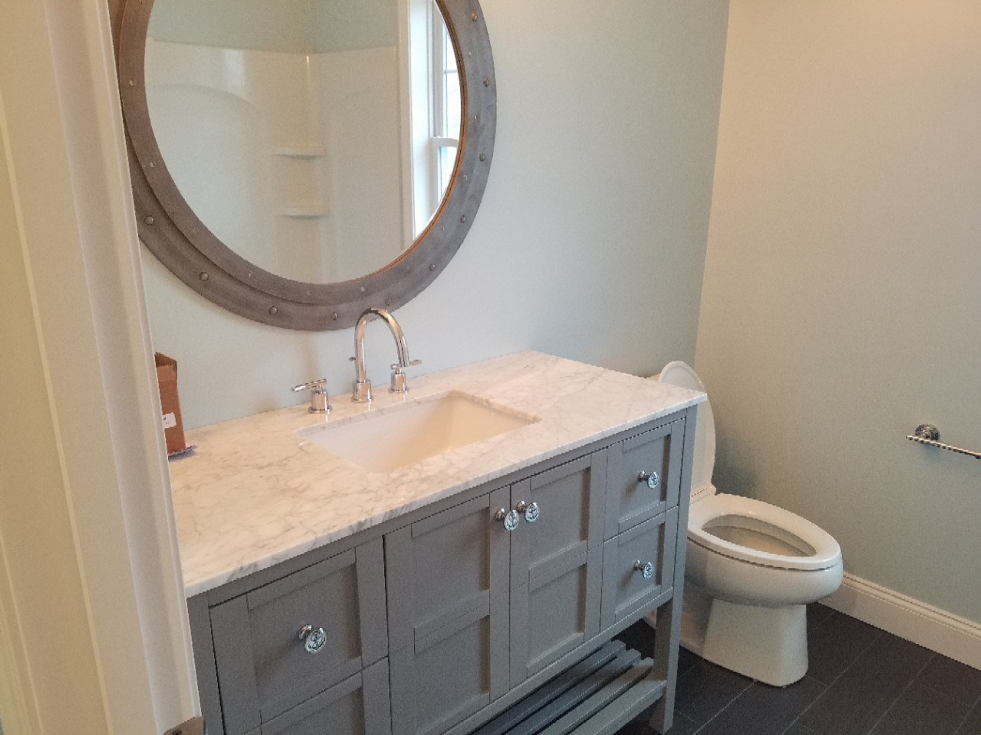 Kids Bathroom after installing radiant floor heating PROVIDENCE, RI