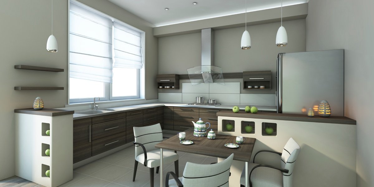 Kitchen Tile Floor Stock Image