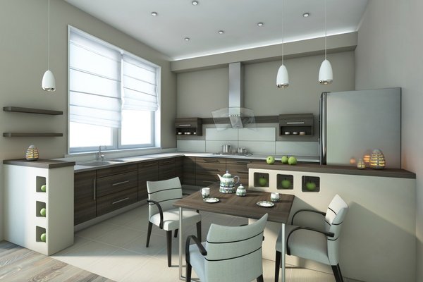 Kitchen Tile Floor Stock Image