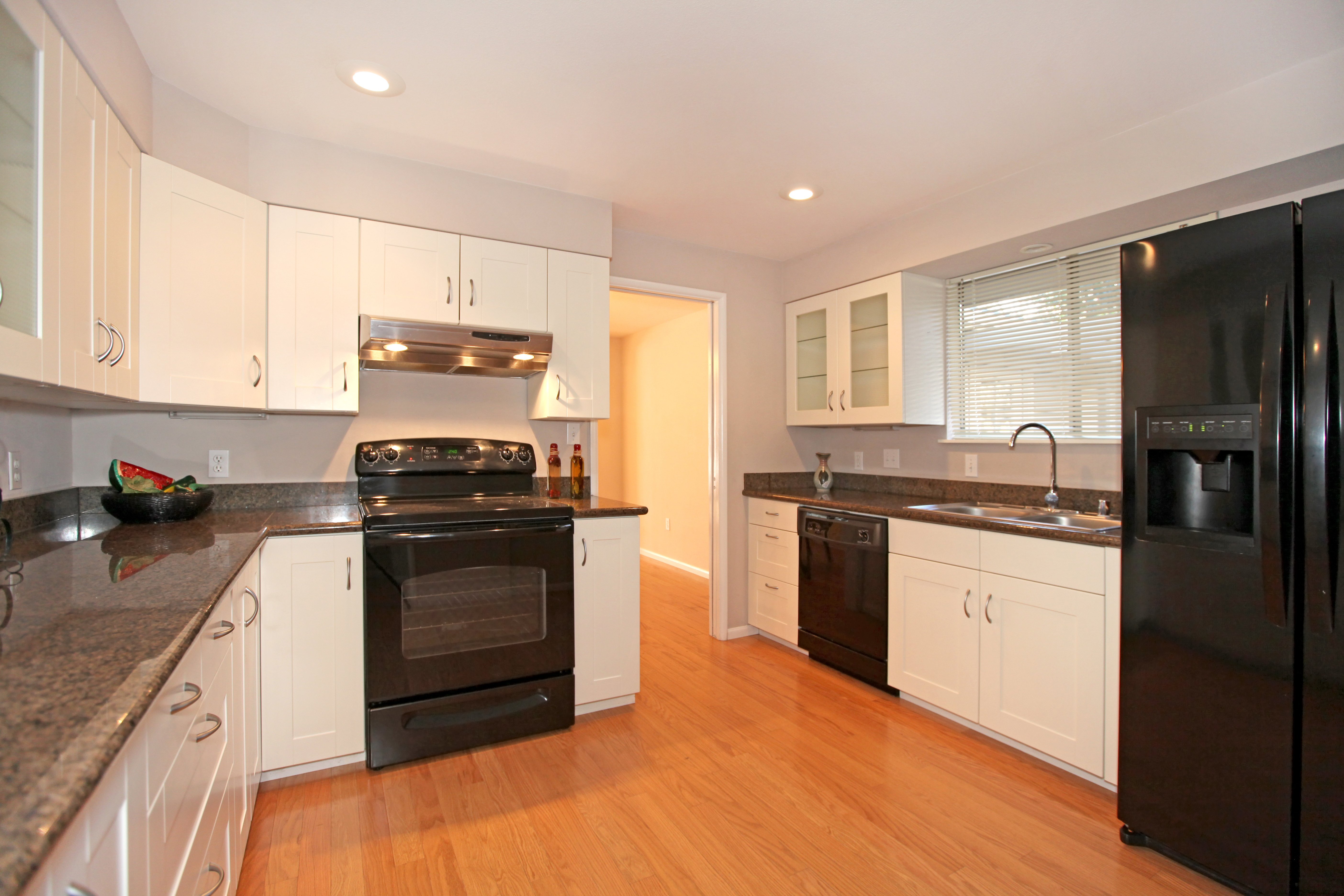 Kitchen with black appliances