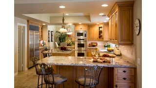 Kitchen with breakfast nook and floor heating after shot VENTURA, CA