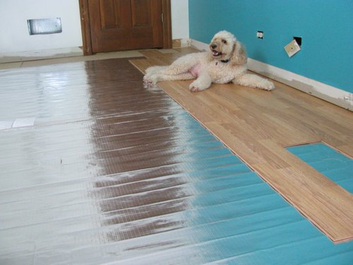 Laminate floor over Environ heating mat  (5)