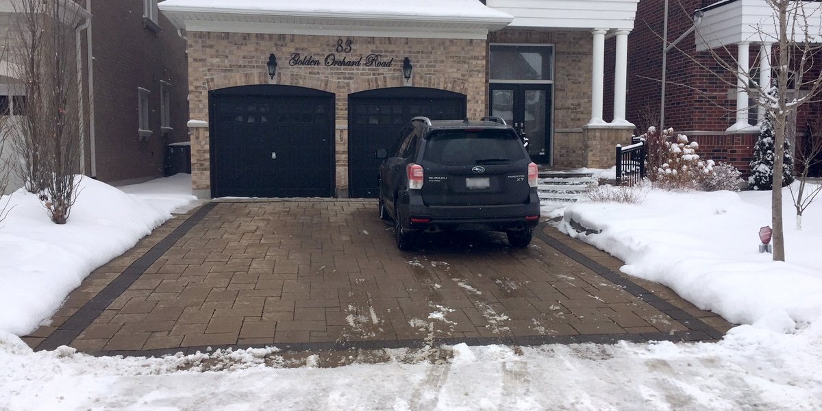 Laura's Parents Driveway with Snow Melt System during winter