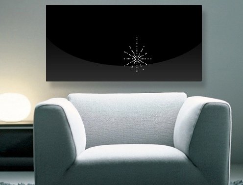 Lava Crystal Radiant panel warms and enhances a living room design