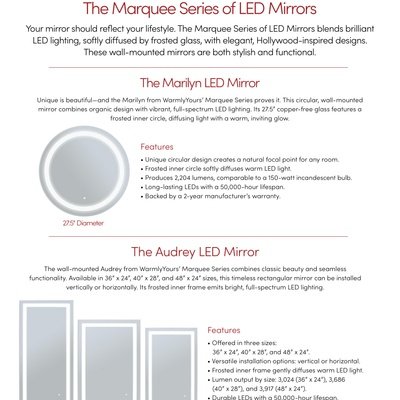 LED Mirror Marquee Series Sell Sheet Canada (English)