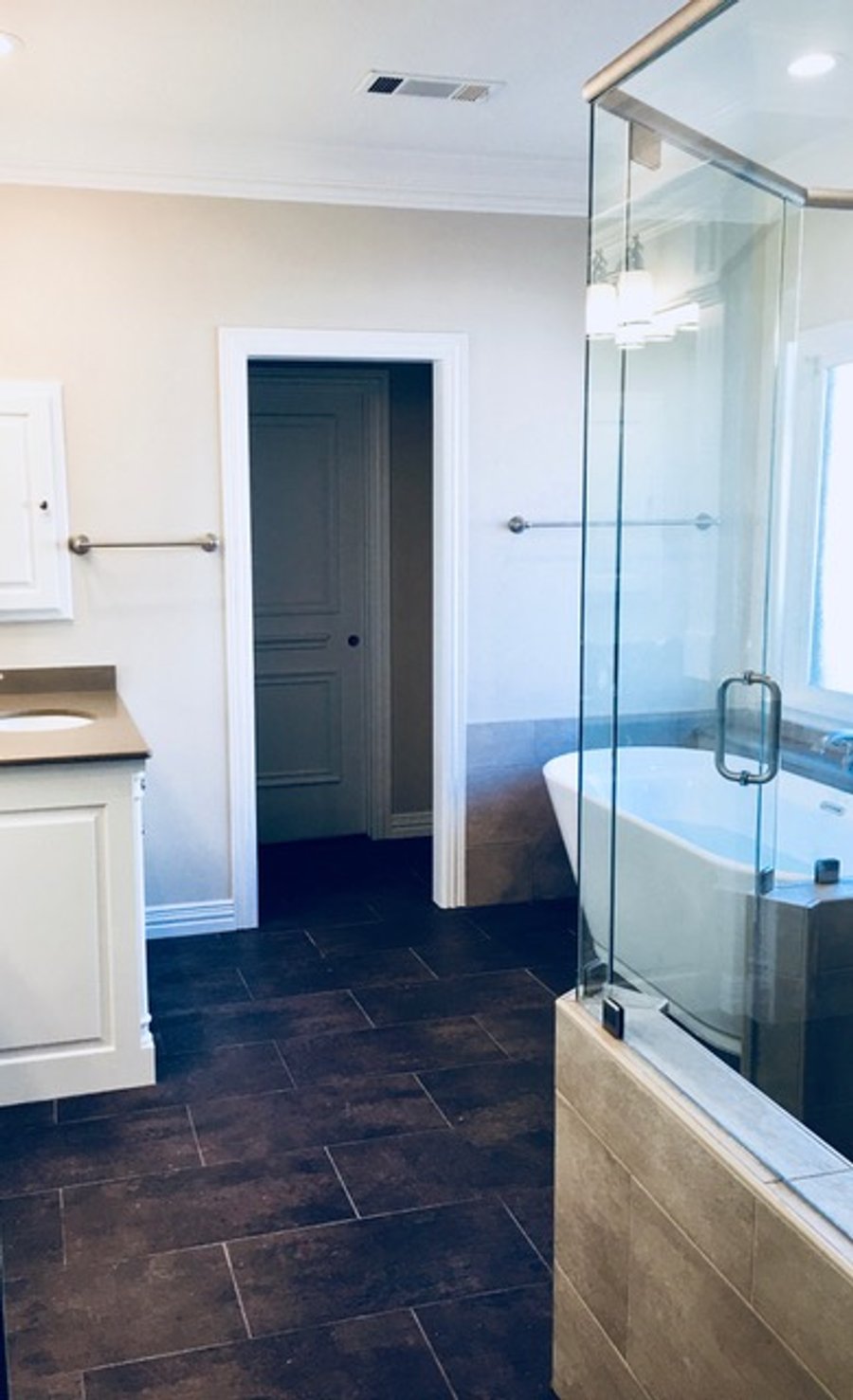 Luxury bathroom with electric Tempzone radiant heated flooring DALLAS, TX