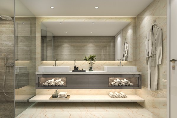 Luxury bathroom with mirror