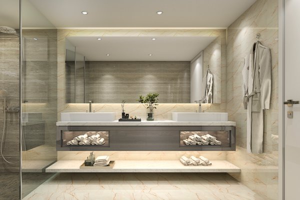 Luxury bathroom with mirror