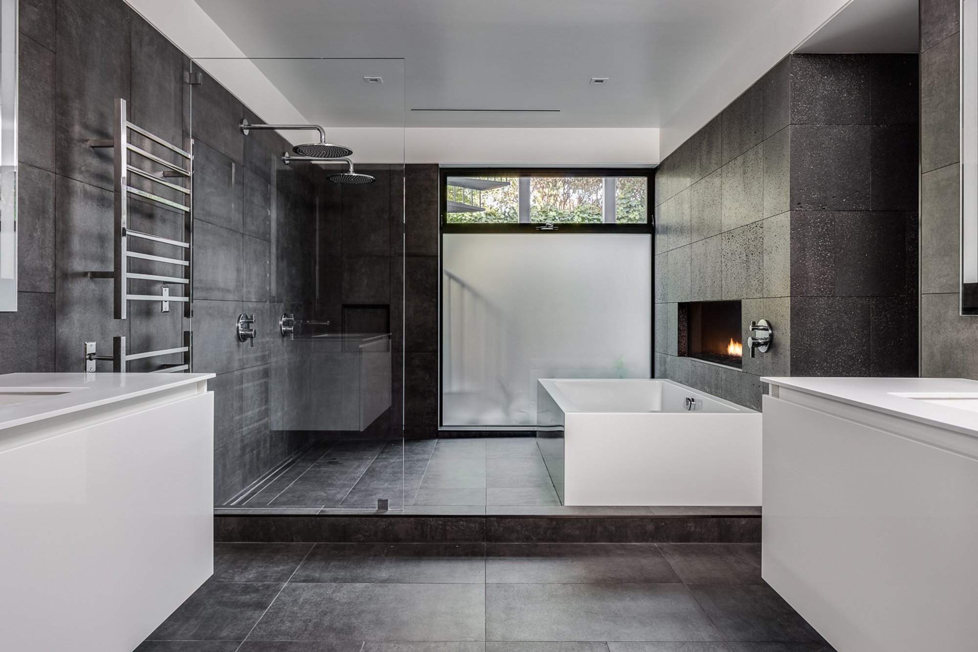 Luxury Master Bathroom featuring Sierra towel warmers and electric floor heating
