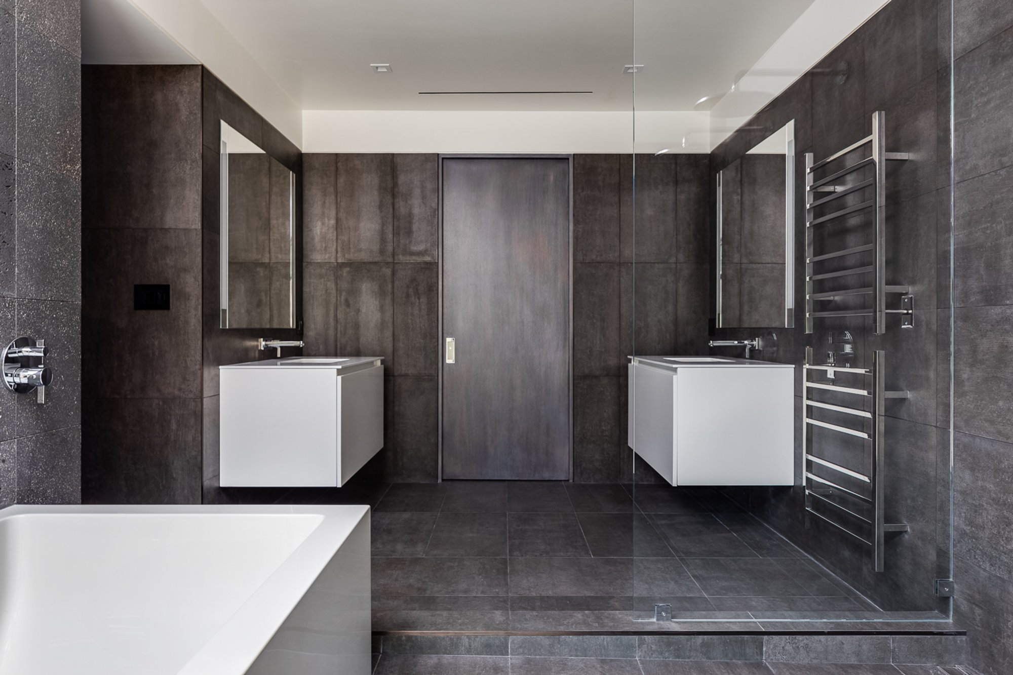 Luxury Master Bathroom featuring Sierra towel warmers and electric floor heating