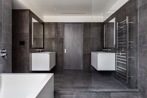 Luxury Master Bathroom featuring Sierra towel warmers and electric floor heating